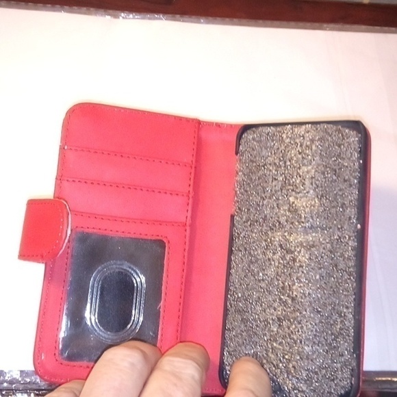 Magnetic IP 5G Wallet Phone Case - Red - Picture 6 of 7
